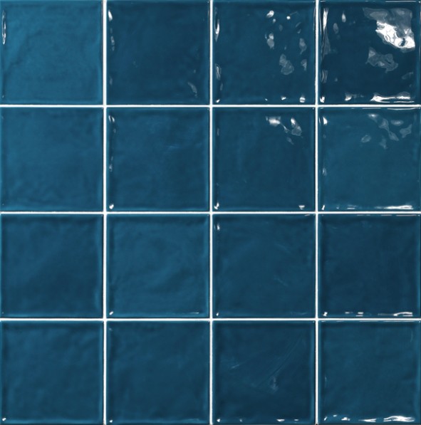 Carrelage Zellige Pompei 15x15 cm - Bleu Brillant