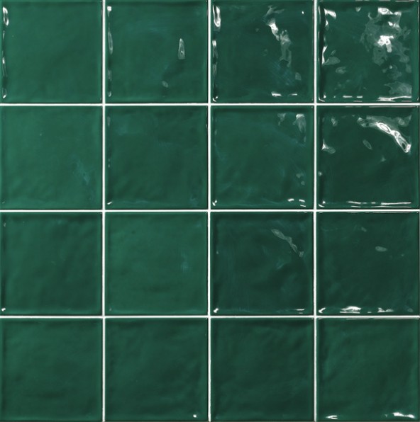 Carrelage Zellige Pompei 15x15 cm - Vert Brillant