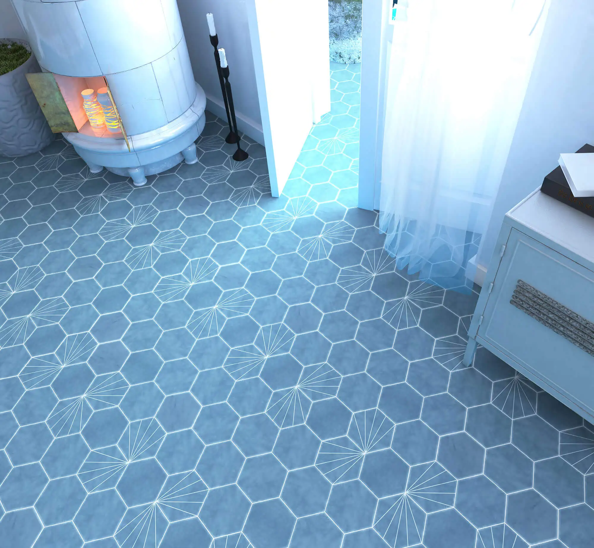 Carrelage hexagonal Nordic 15x17 cm 2