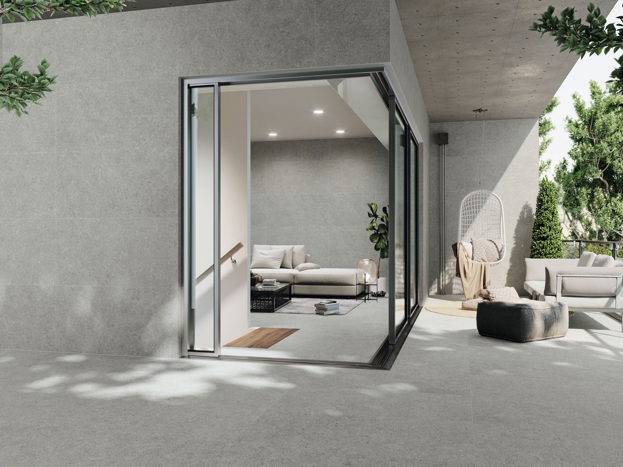 Carrelage Aspect béton  Bruch gris antiderapant R-11 2