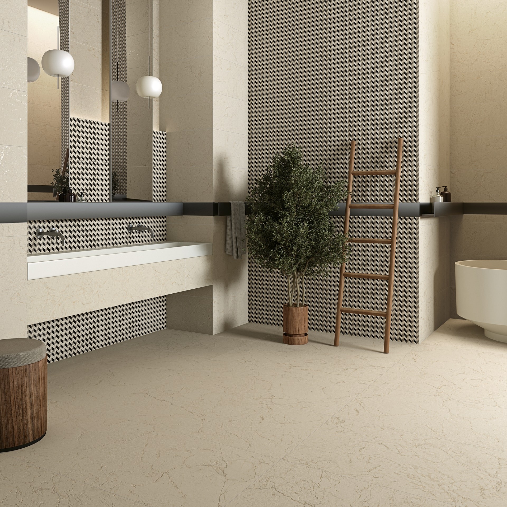 Carrelage Imitation Pierre Crema 32x99 cm 2