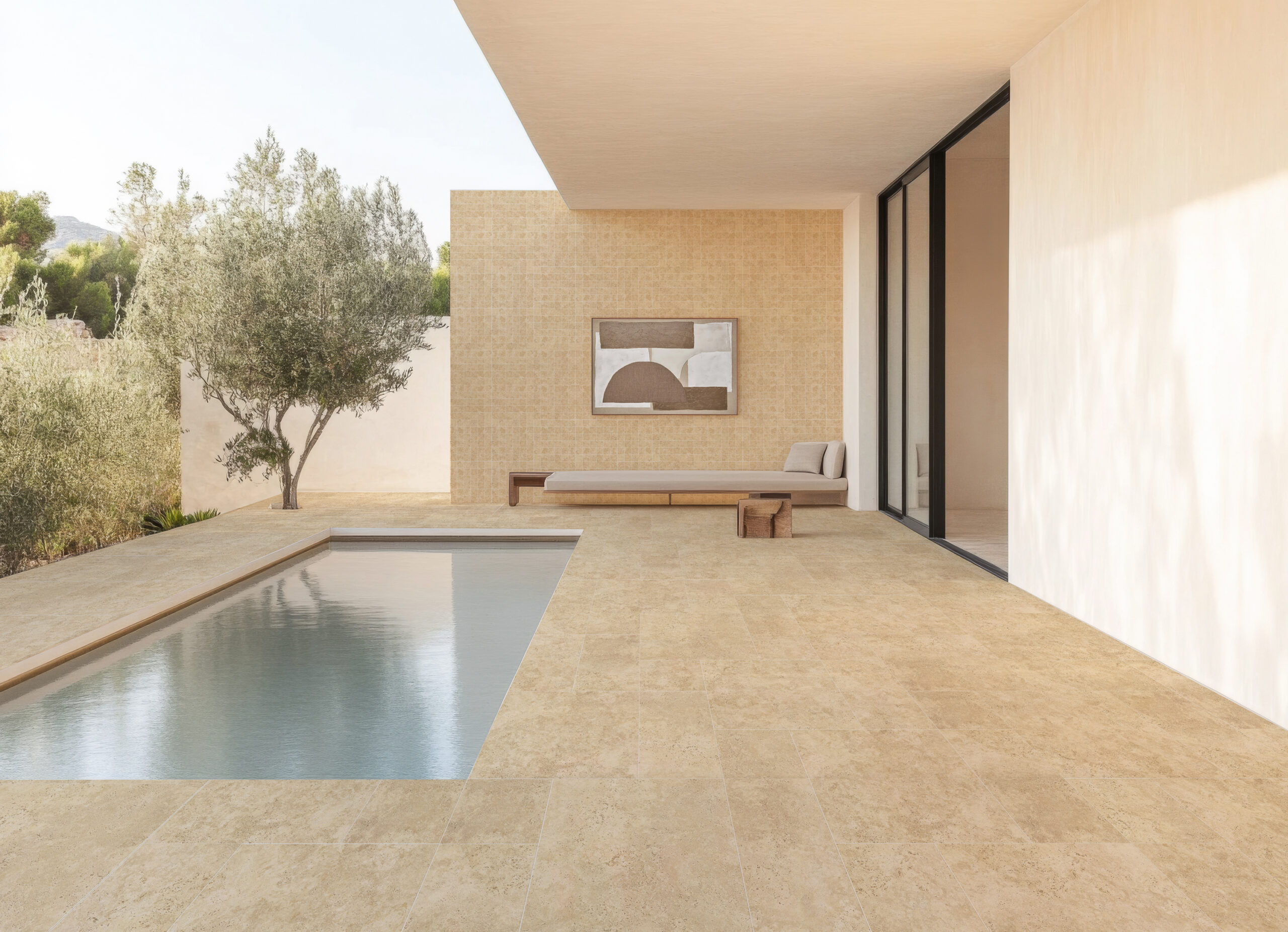 Carrelage imitation pierre imper beige mate 3