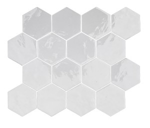Carrelage Hexagonal Lond-hex 29x25 cm - Blanc