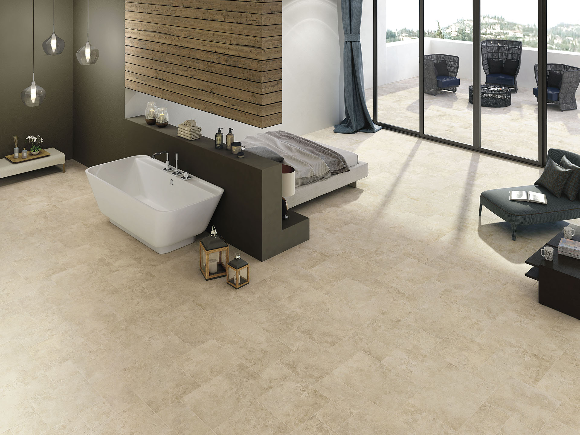 Carrelage effet travertin Portofino 60x60 2