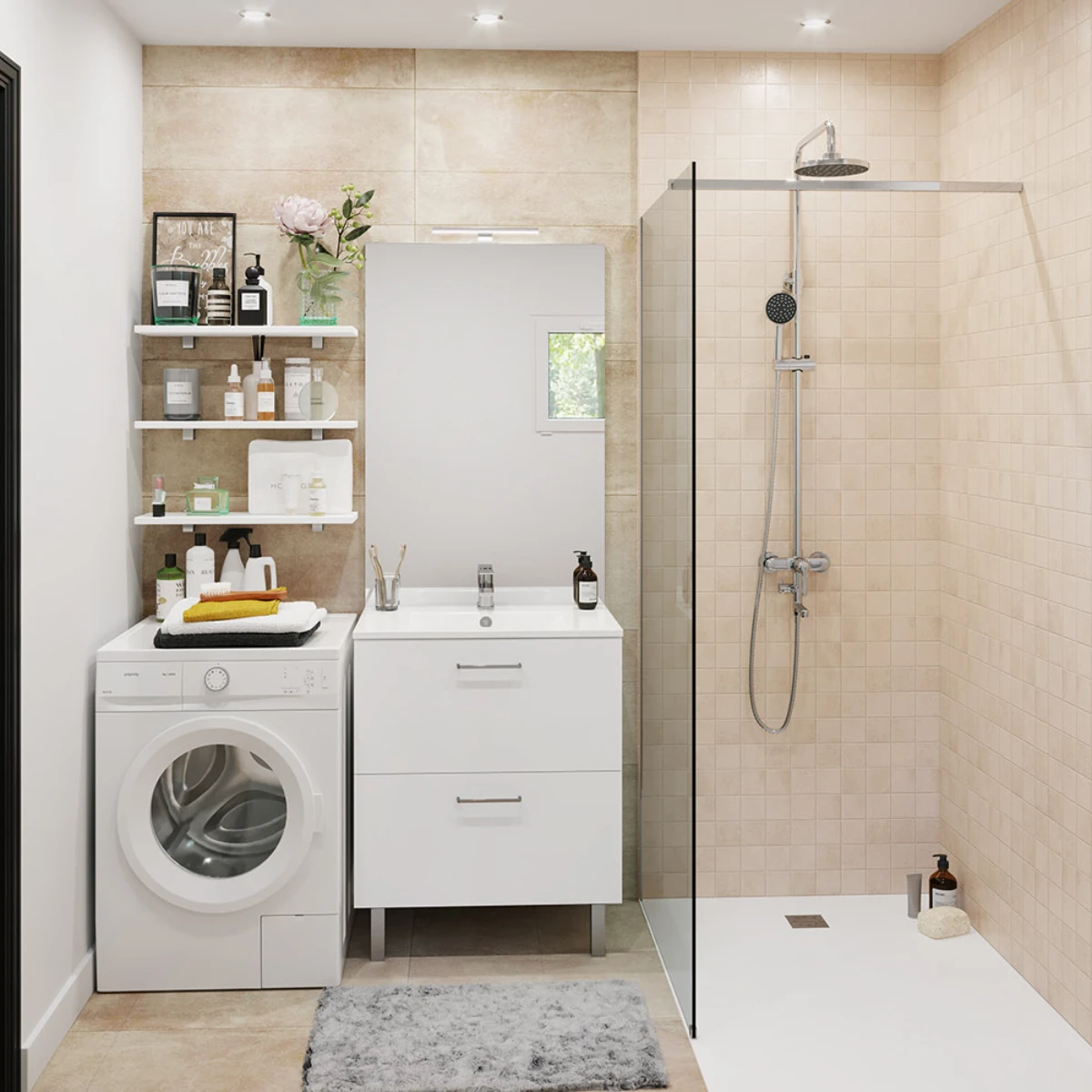 Meuble salle de bain London 60 cm - Blanc mate