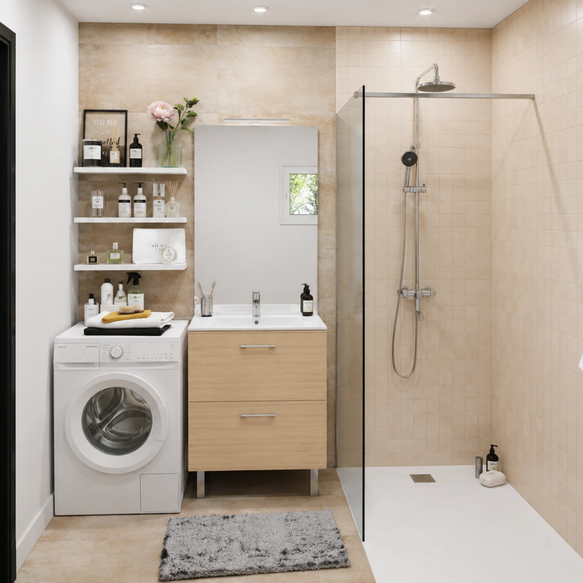 Meuble salle de bain London 60 cm - Chêne clair