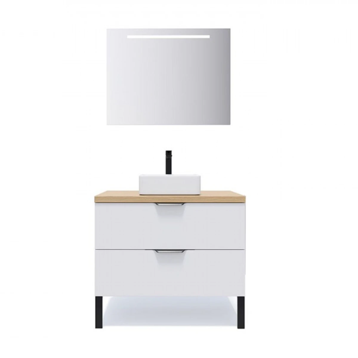 Meuble de salle de bain Elégance 60 cm - Posée - Blanc - 2