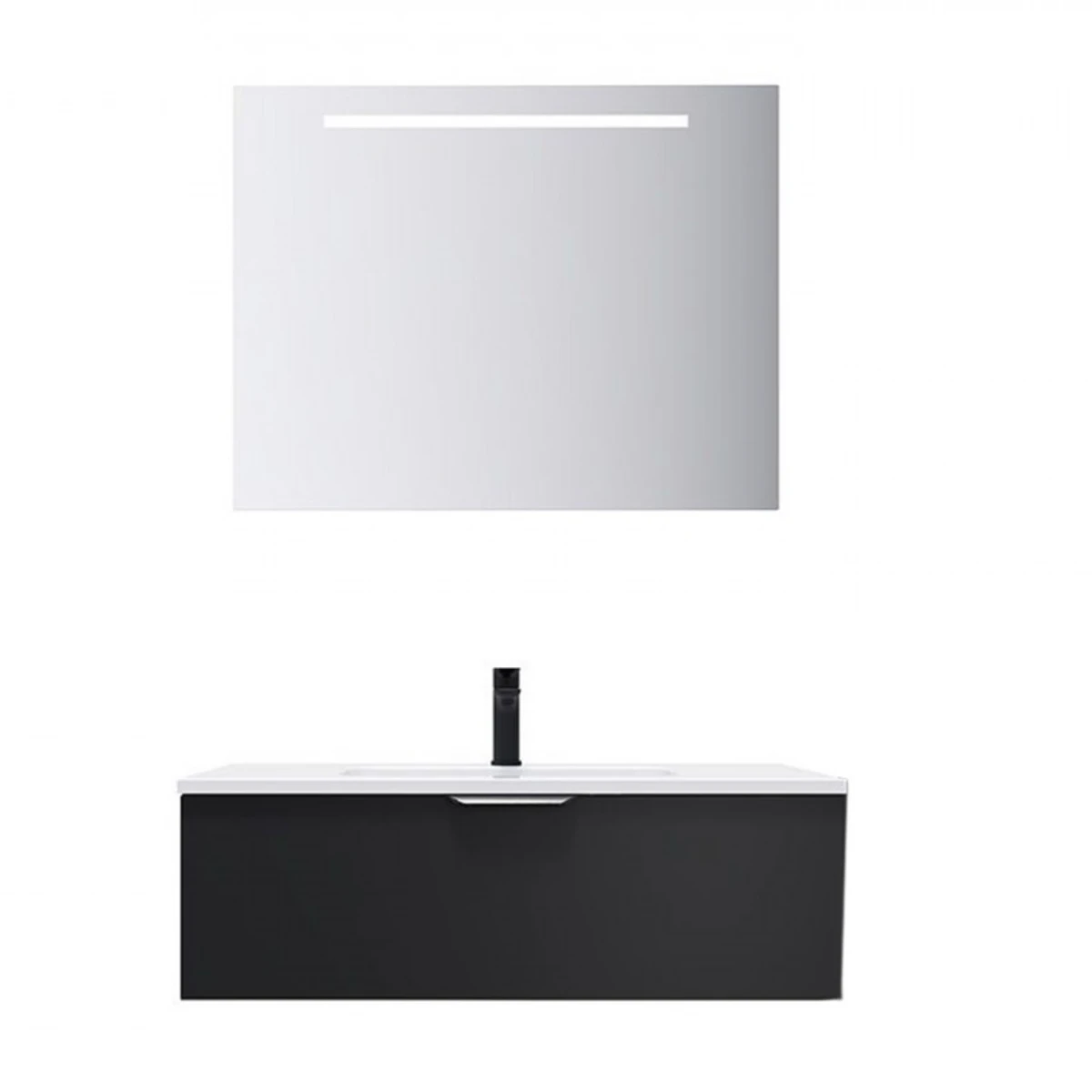 Meuble de salle de bain Elégance 60 cm - Intégrée - Noir - 1
