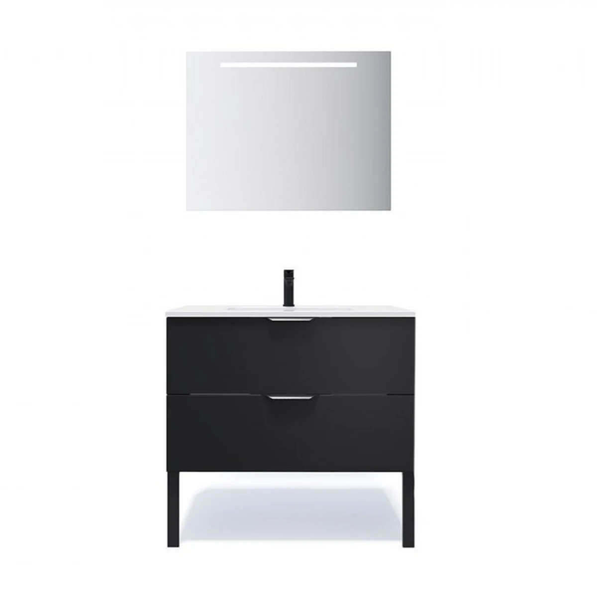 Meuble de salle de bain Elégance 60 cm - Intégrée - Noir - 2
