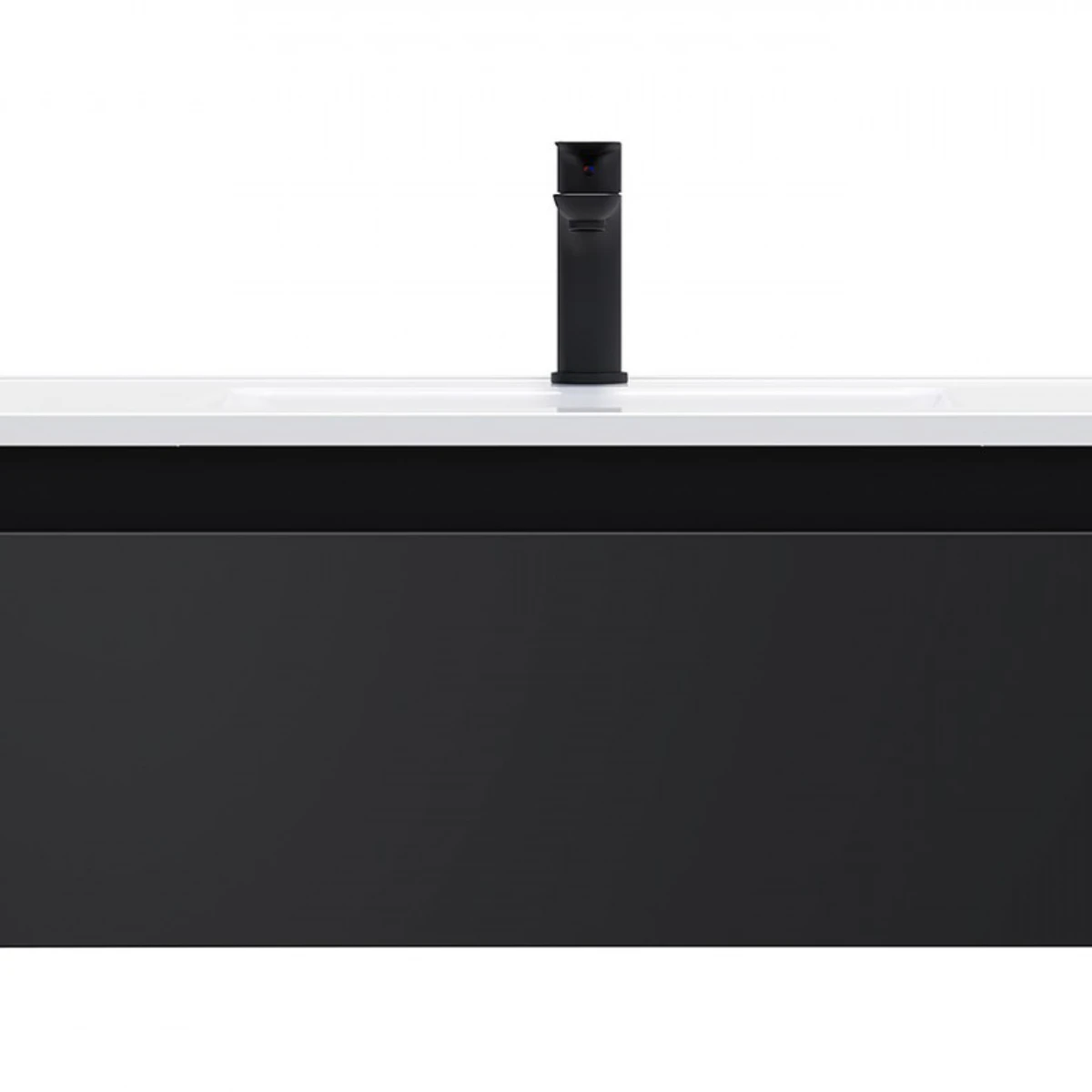 Meuble de salle de bain Vicenza 90cm - Intégrée - Noir - 1