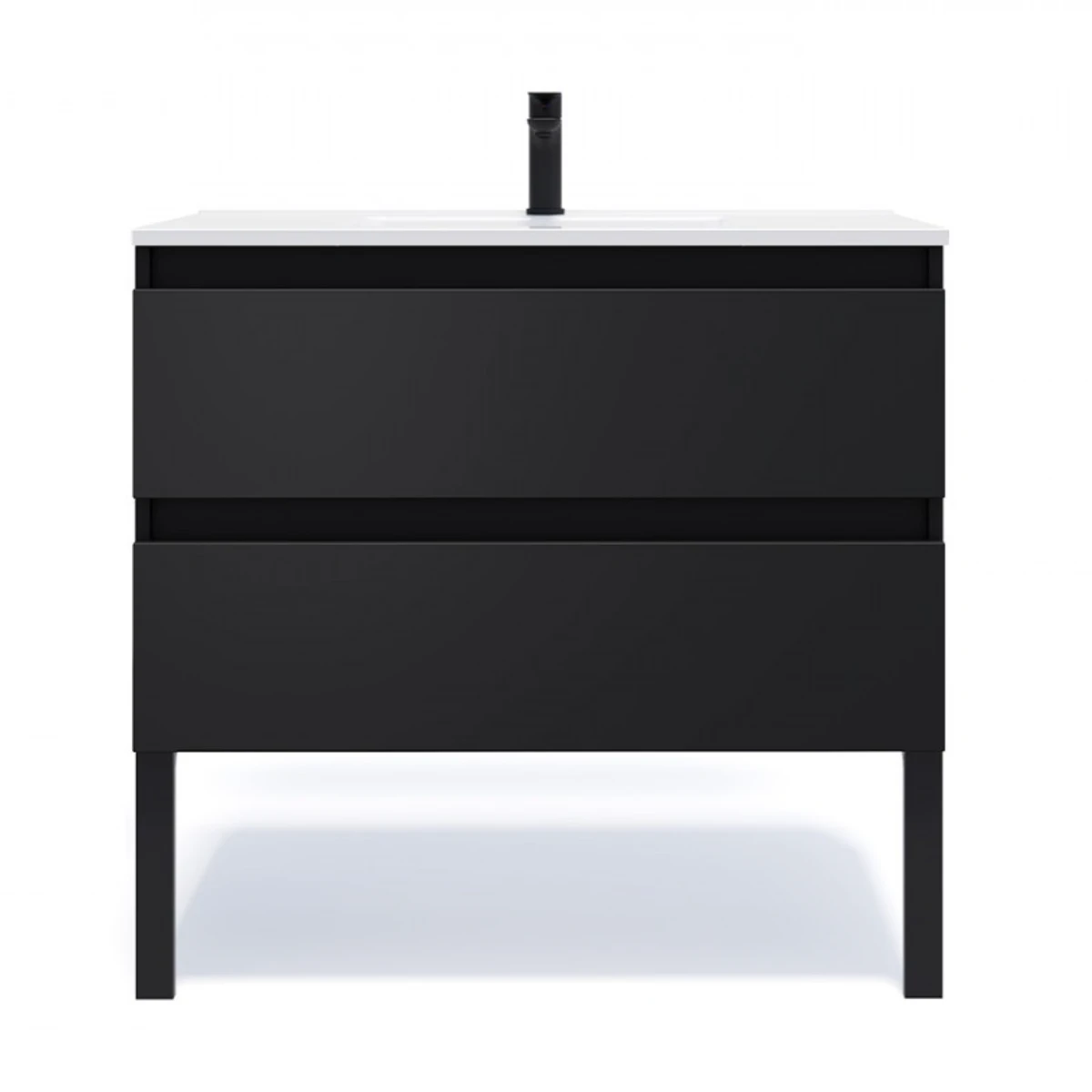 Meuble de salle de bain Vicenza 90cm - Intégrée - Noir - 2