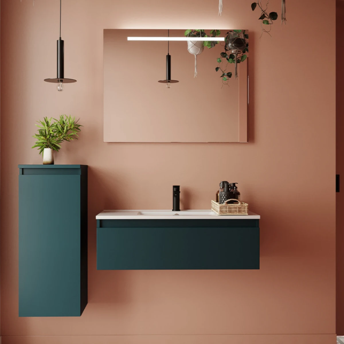 Meuble de salle de bain Vicenza 90cm - Intégrée - Tropical - 1
