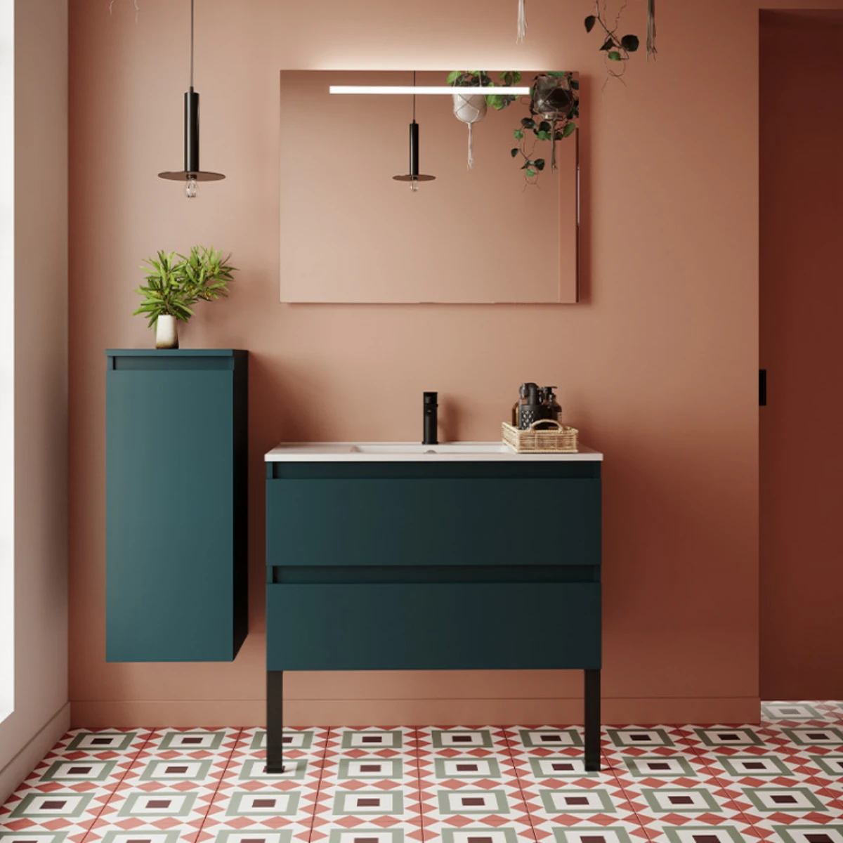 Meuble de salle de bain Vicenza 90cm - Intégrée - Tropical - 2