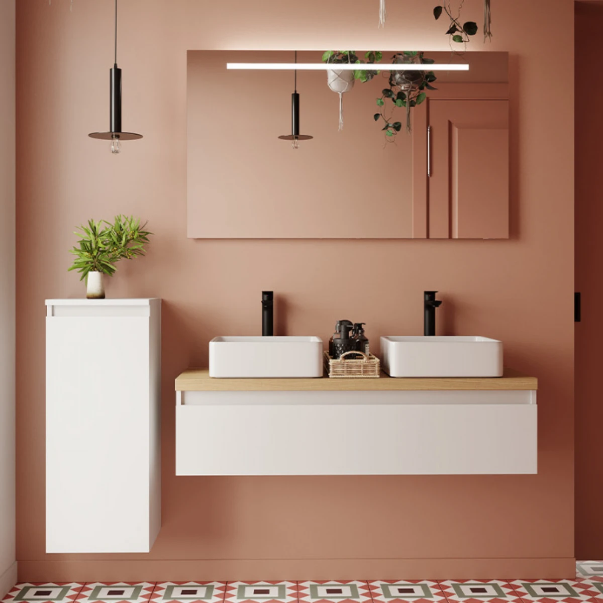 Meuble de salle de bain Vicenza 120cm - Posée - Blanc - 2