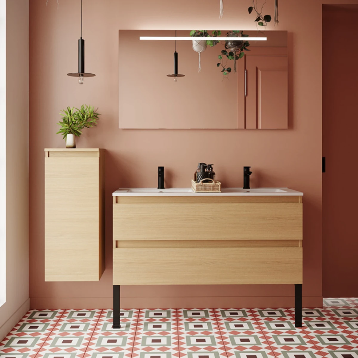 Meuble de salle de bain Vicenza 120cm - Intégrée - Chêne clair - 2