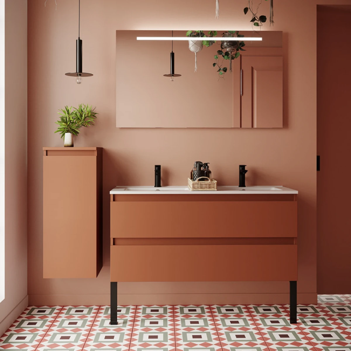 Meuble de salle de bain Vicenza 120cm - Intégrée - Terracotta - 2