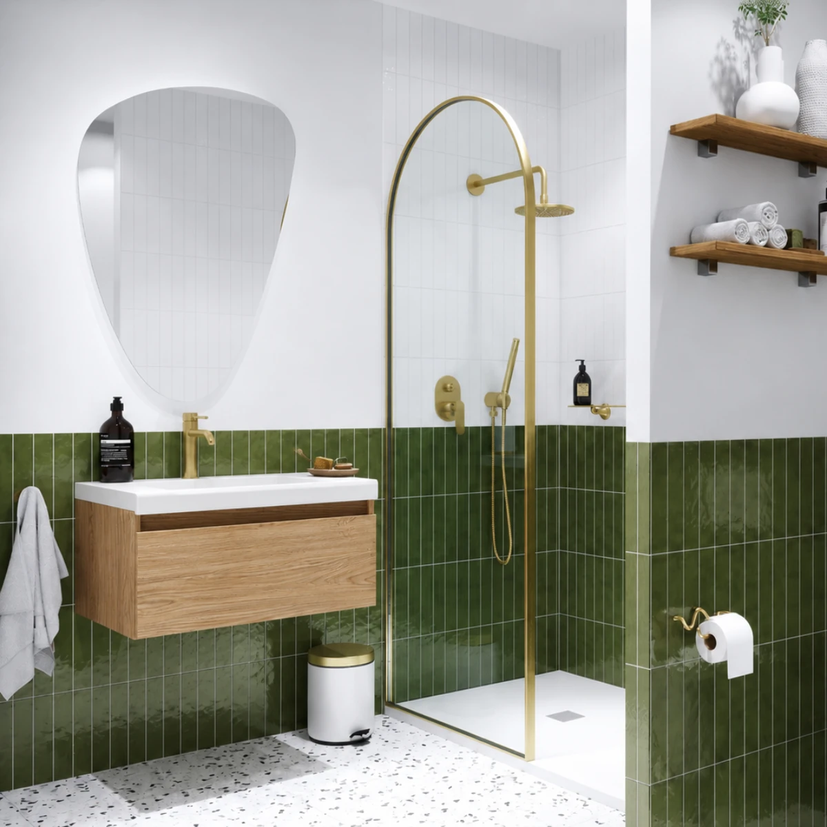 Meuble de salle de bain Vicenza 60cm - Intégrée - Chêne clair - 1