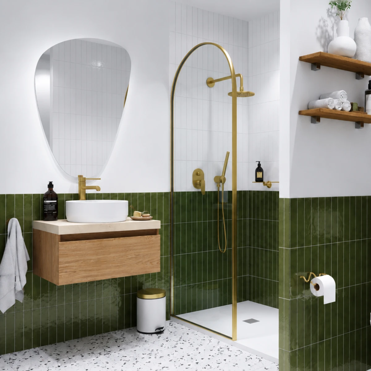 Meuble de salle de bain Vicenza 60cm - Posée - Chêne clair - 1