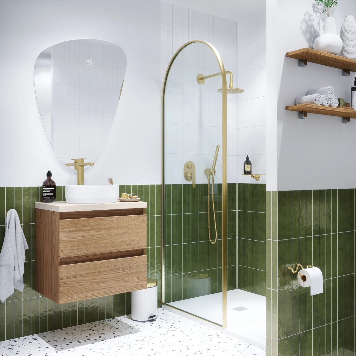 Meuble de salle de bain Vicenza 60cm - Posée - Chêne clair - 2