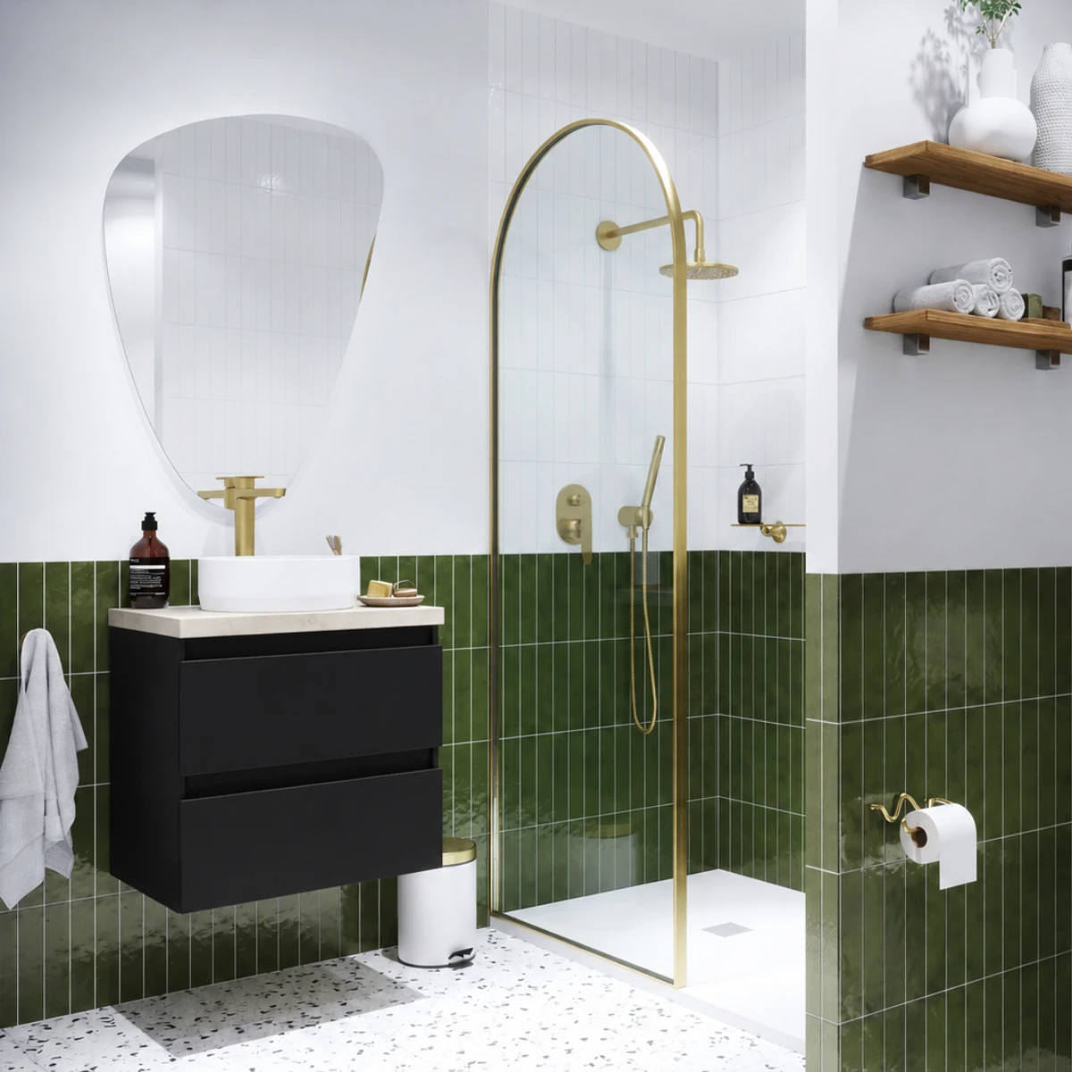 Meuble de salle de bain Vicenza 60cm - Posée - Noir - 2