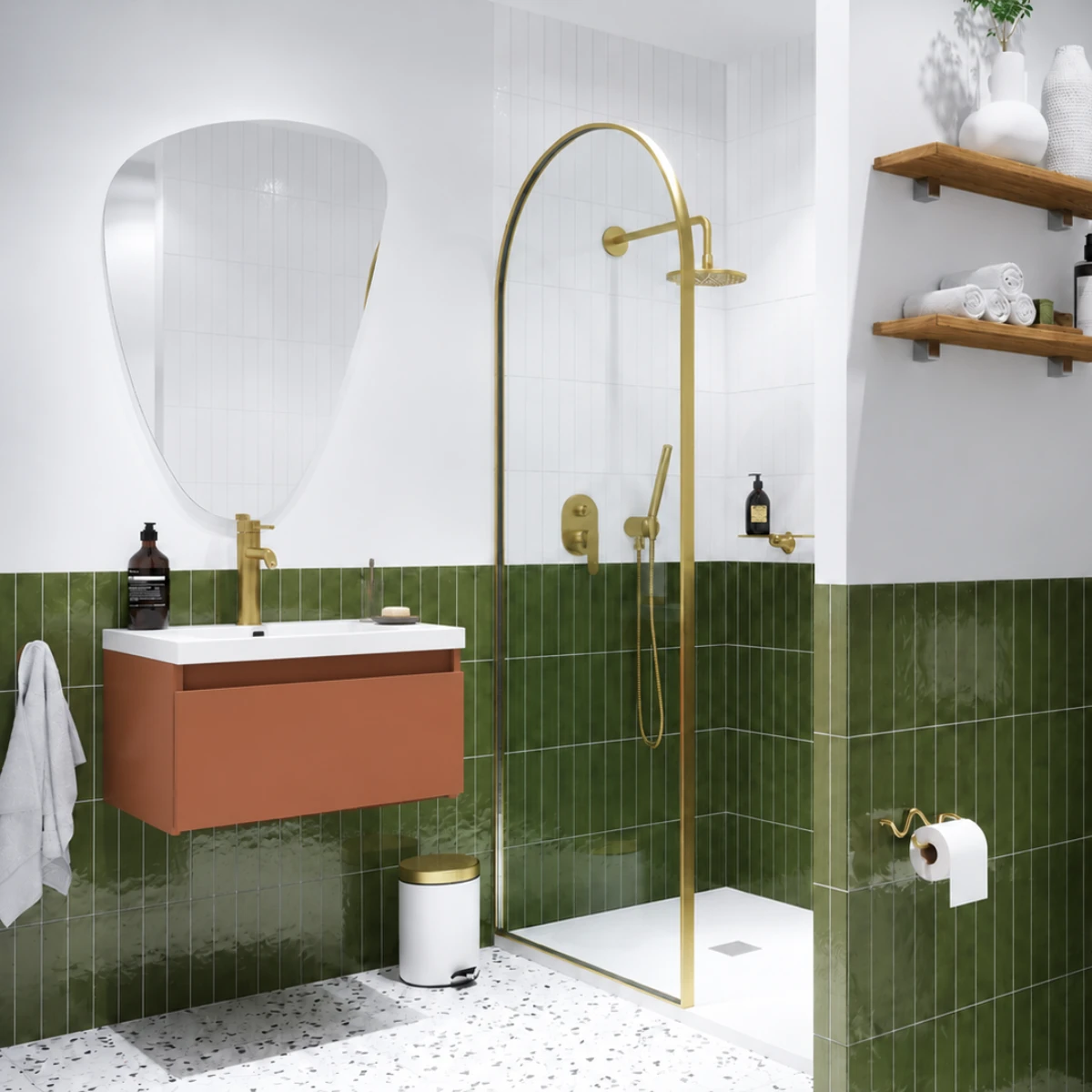 Meuble de salle de bain Vicenza 60cm - Intégrée - Terracotta - 1