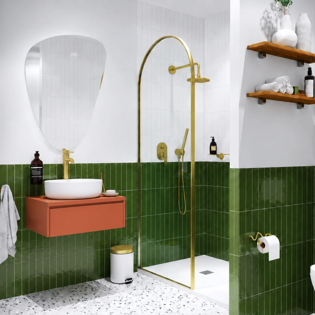 Meuble de salle de bain Vicenza 60cm - Posée - Terracotta - 1