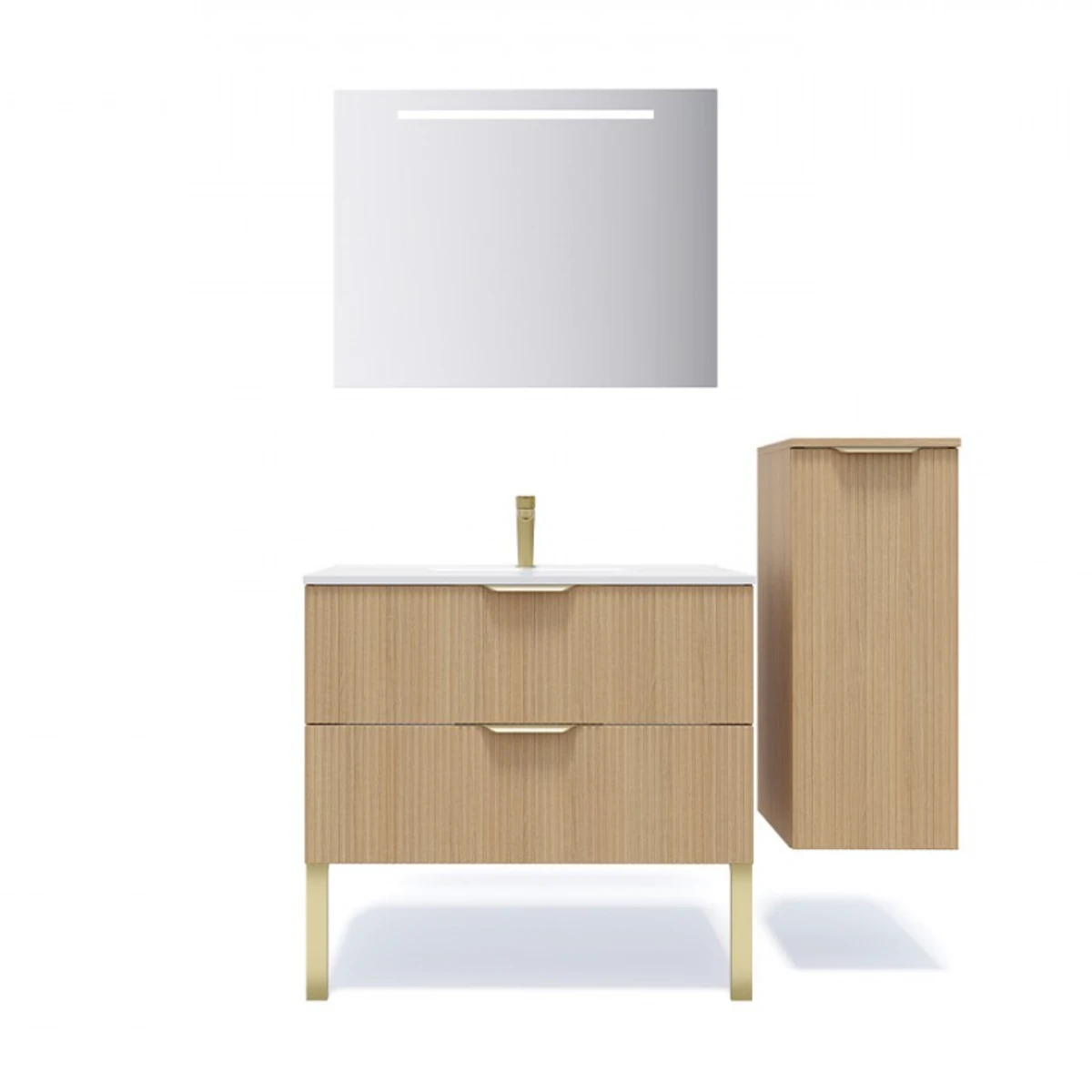 Meuble de salle de bain Elegance 90 cm - Posée - Cannelet - 2