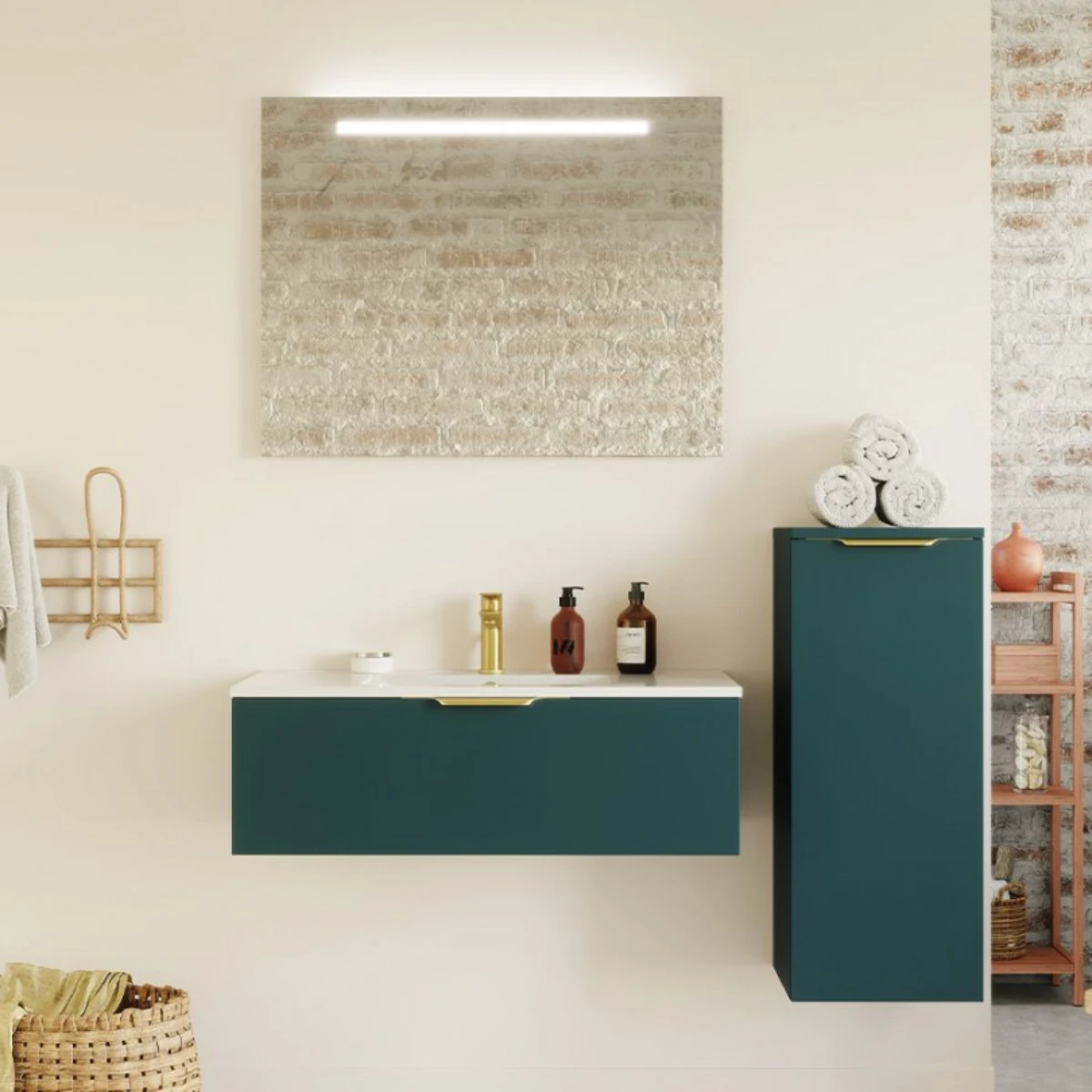 Meuble de salle de bain Elegance 90 cm - Intégrée - Tropical - 1