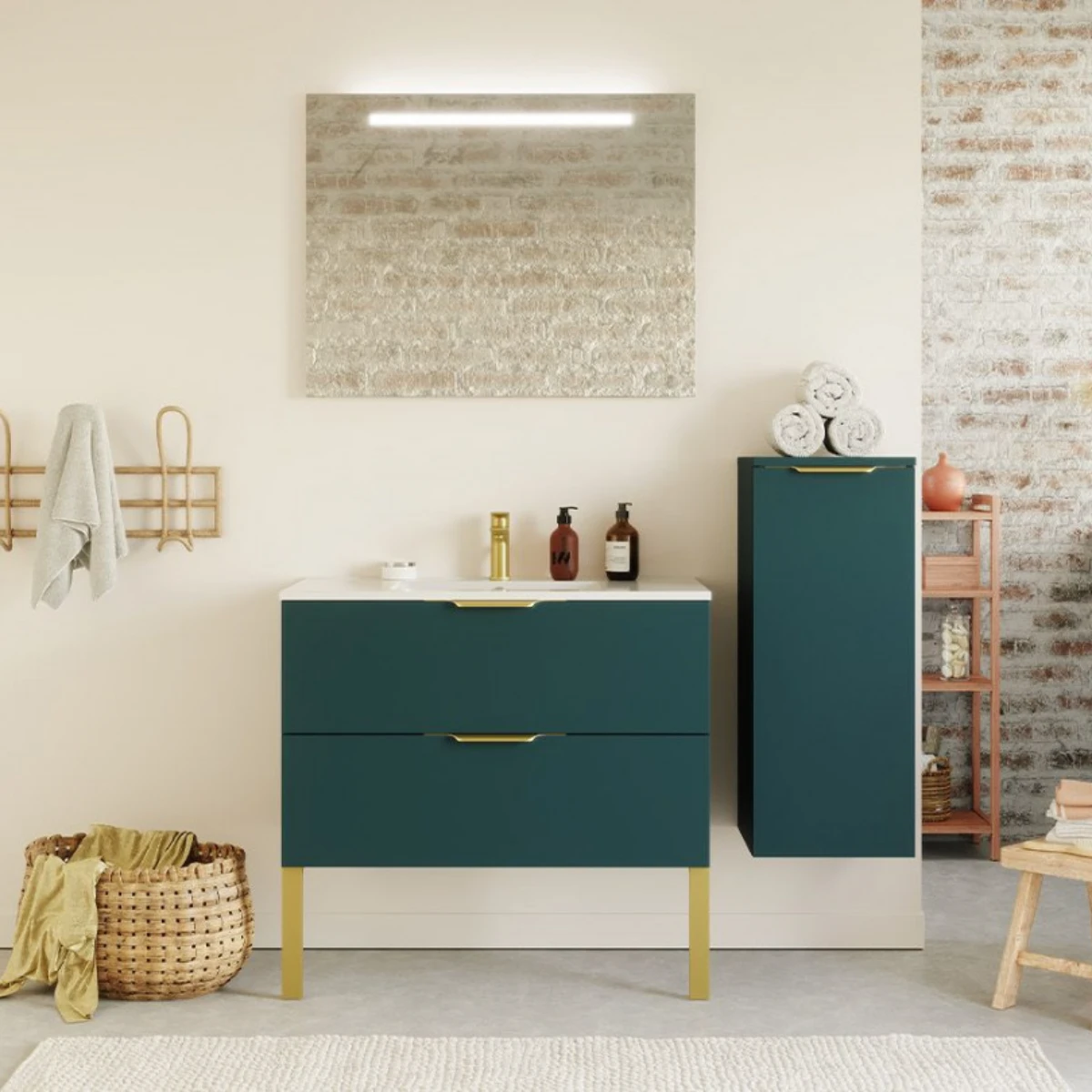Meuble de salle de bain Elegance 90 cm - Intégrée - Tropical - 2