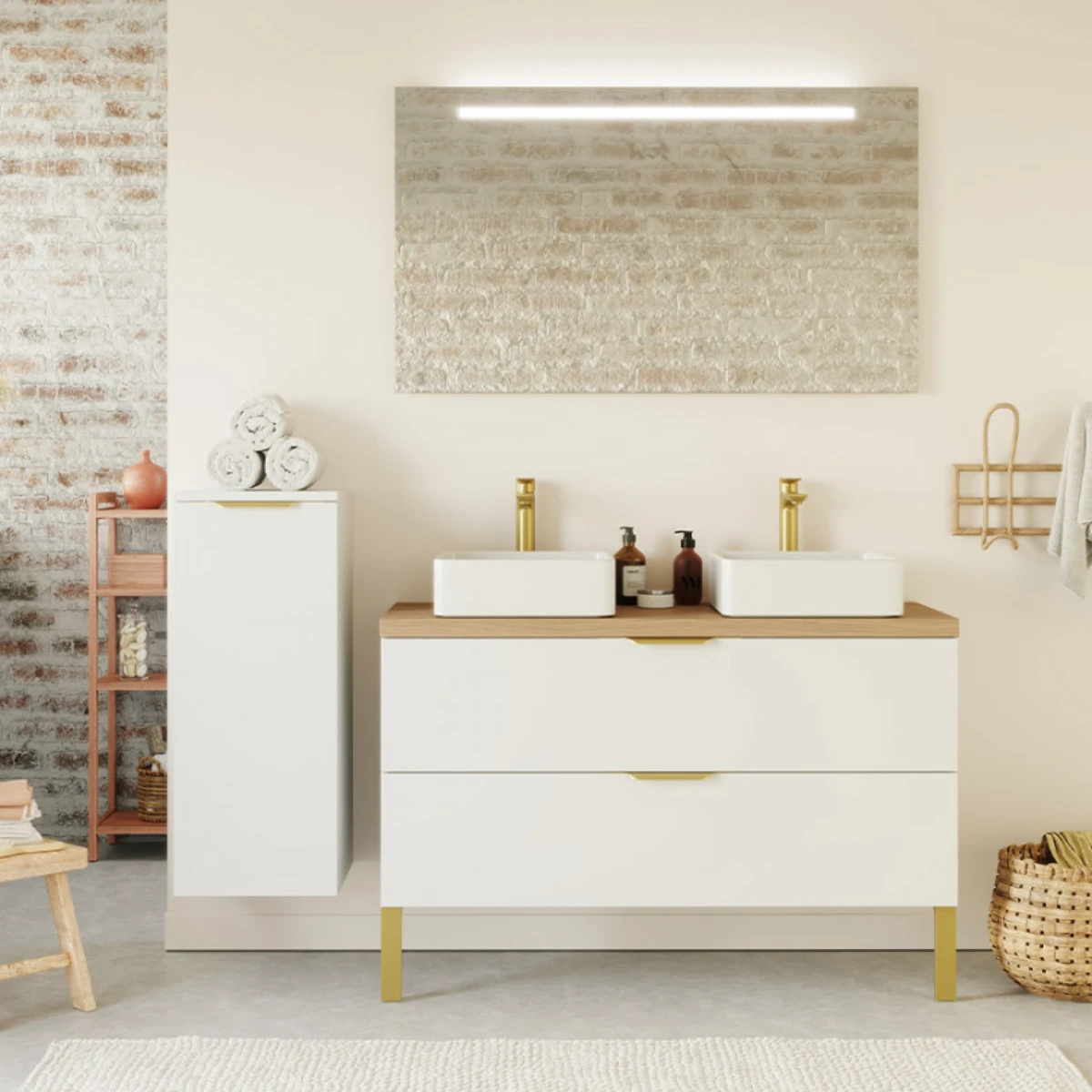 Meuble de salle de bain Elégance 120cm - Posée - Blanc - 2