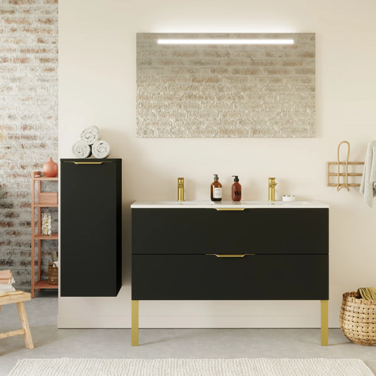 Meuble de salle de bain Elégance 120cm - Intégrée - Noir - 2