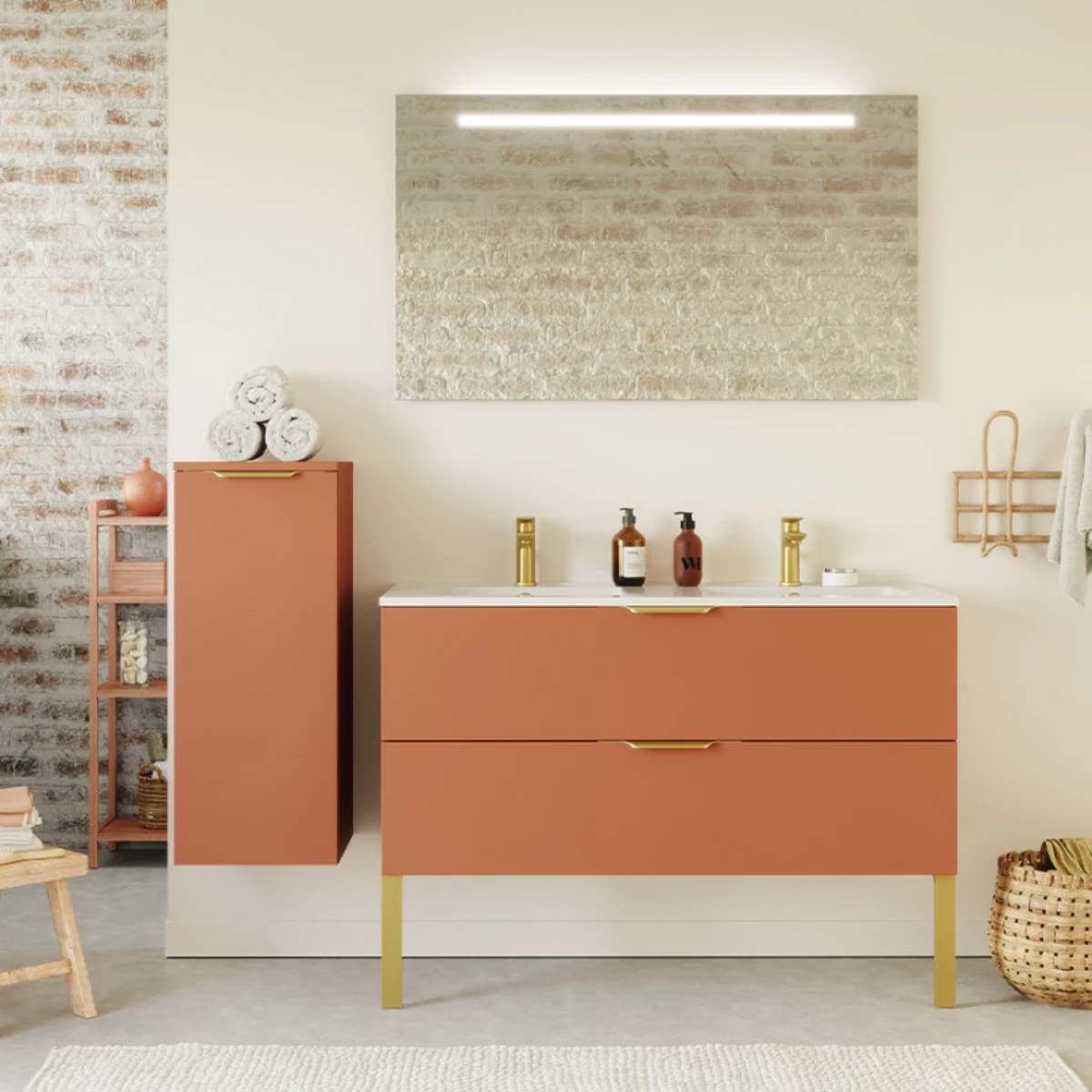 Meuble de salle de bain Elégance 120cm - Intégrée - Terracotta - 2