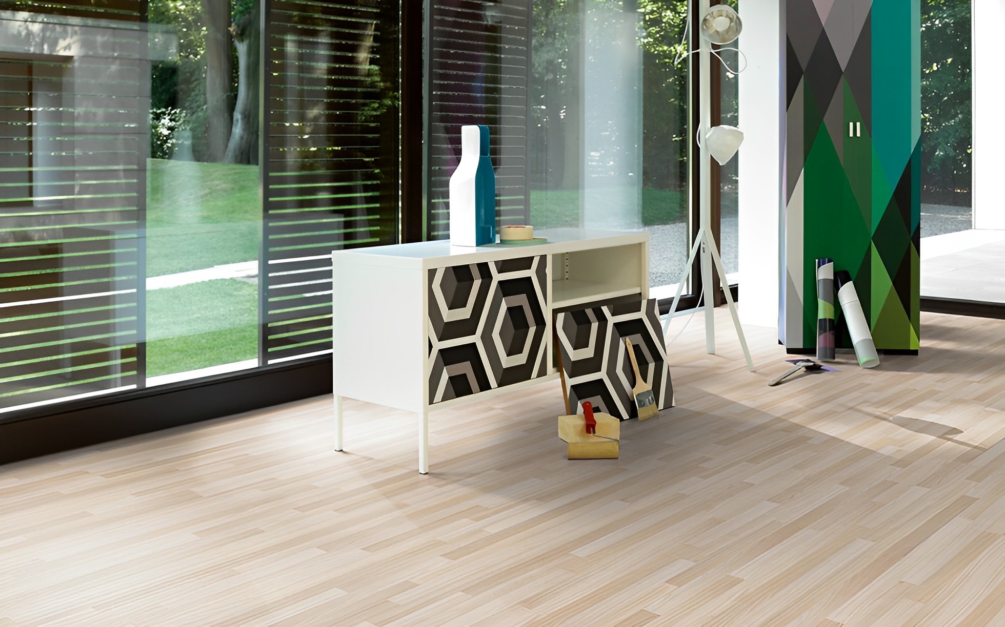 Parquet Stratifié Satiné Frêne Poli 128.5x19.4 cm 2