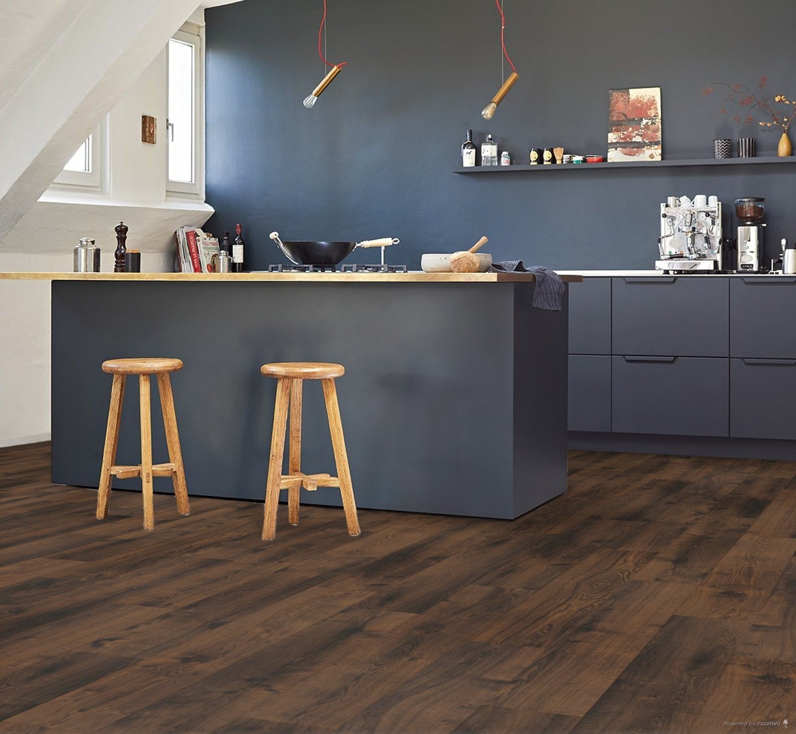 Parquet Stratifié Chêne.Fumé 128.5x19.4 cm 2