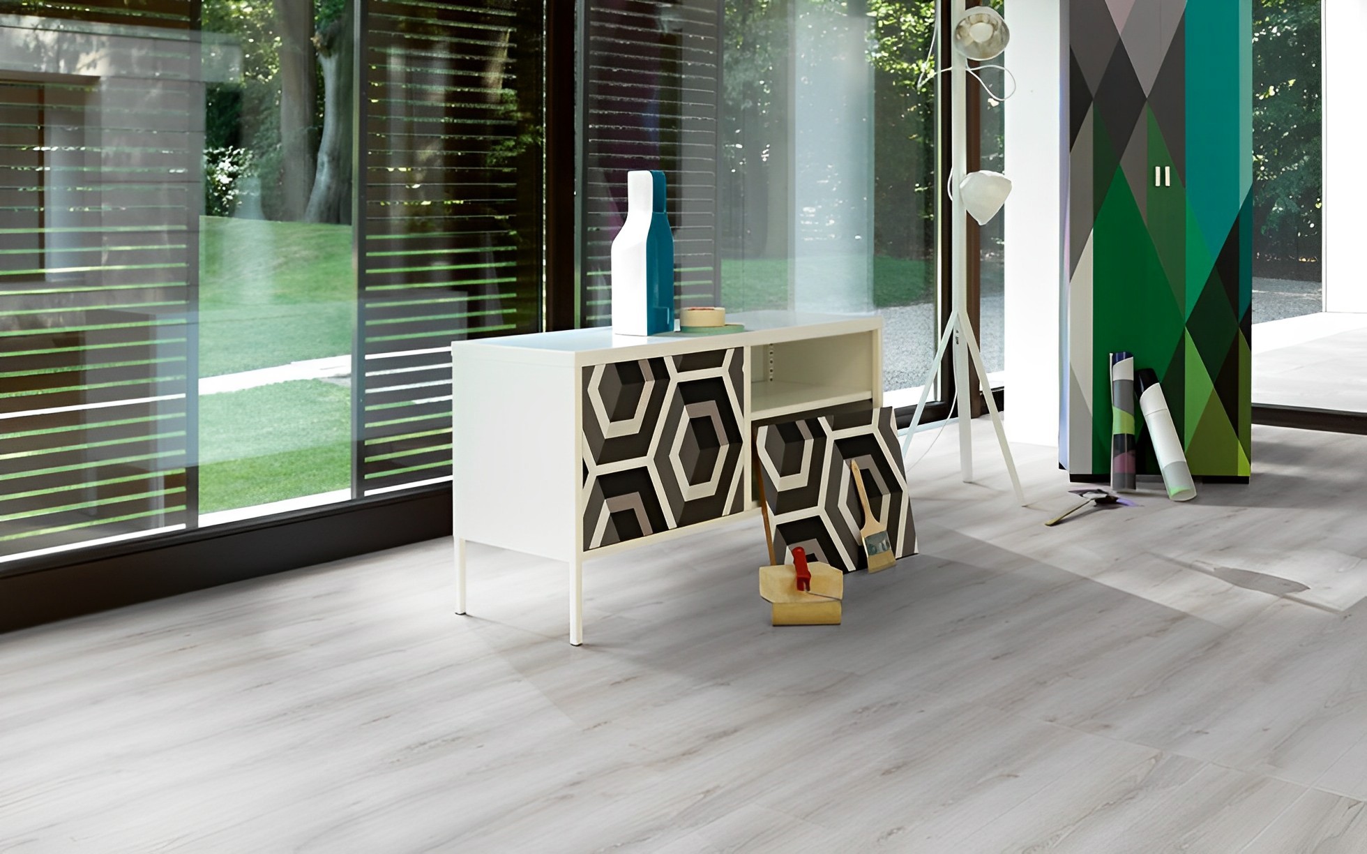 Parquet Stratifié Chêne Blanc 128.5x24.3 cm 2