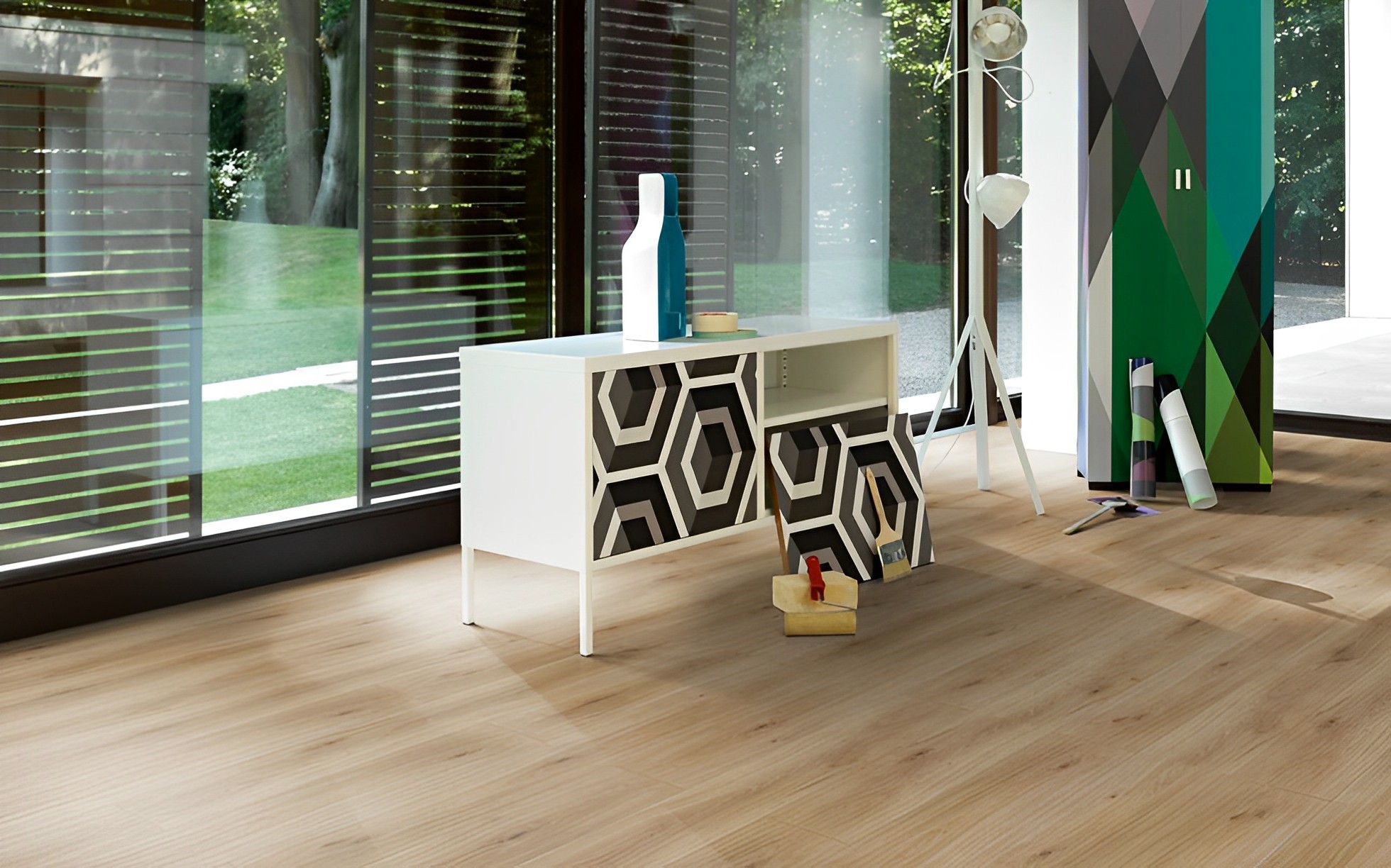 Parquet Stratifié Satiné Chêne.Naturel 128.5x24.3 cm 2