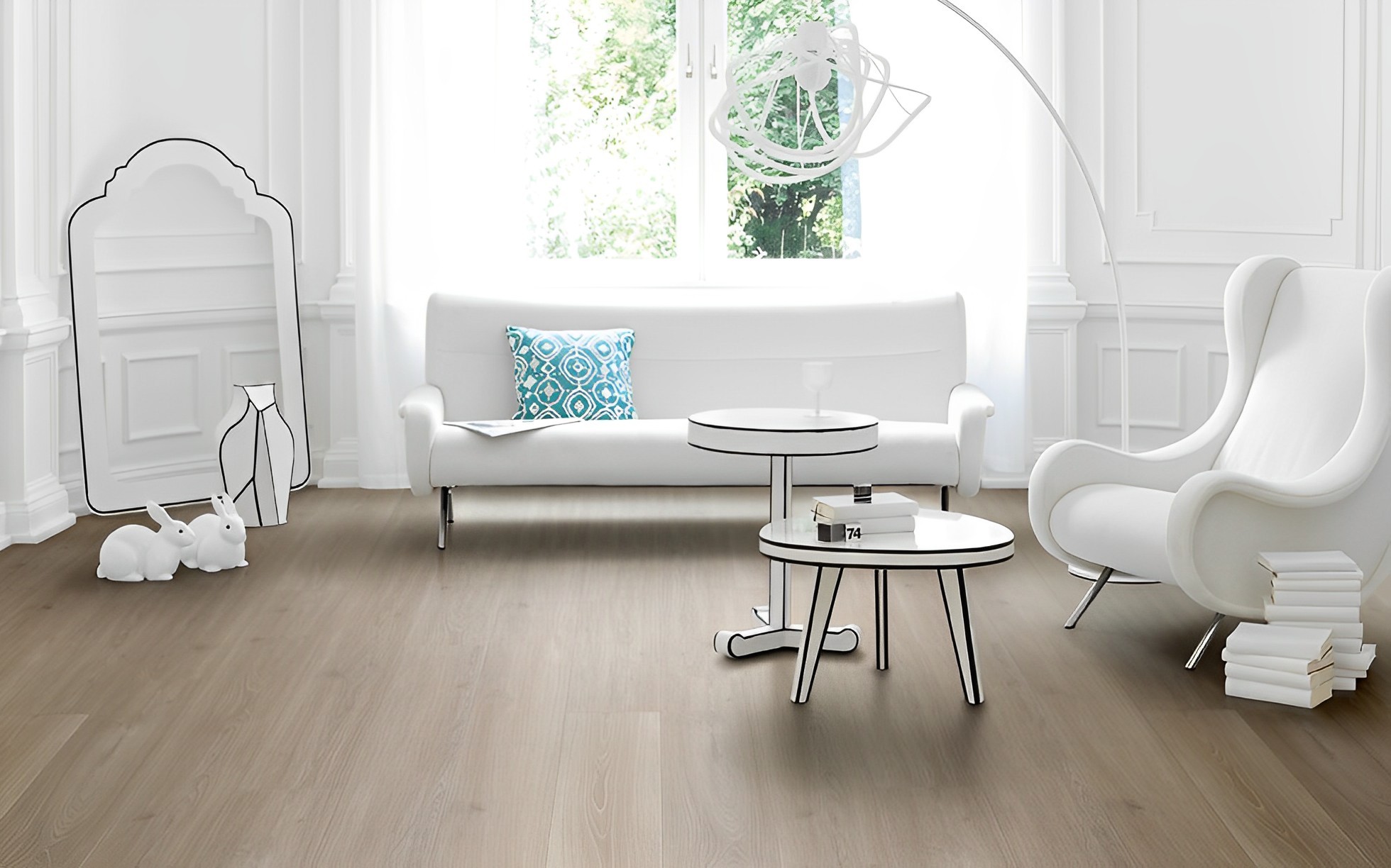 Parquet Stratifié naturelle Chêne.Gris 220x24.3 cm 2