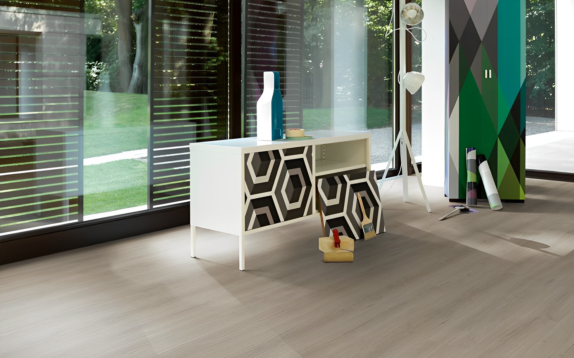 Parquet Stratifié Chêne.Gris 220x24.3 cm 2