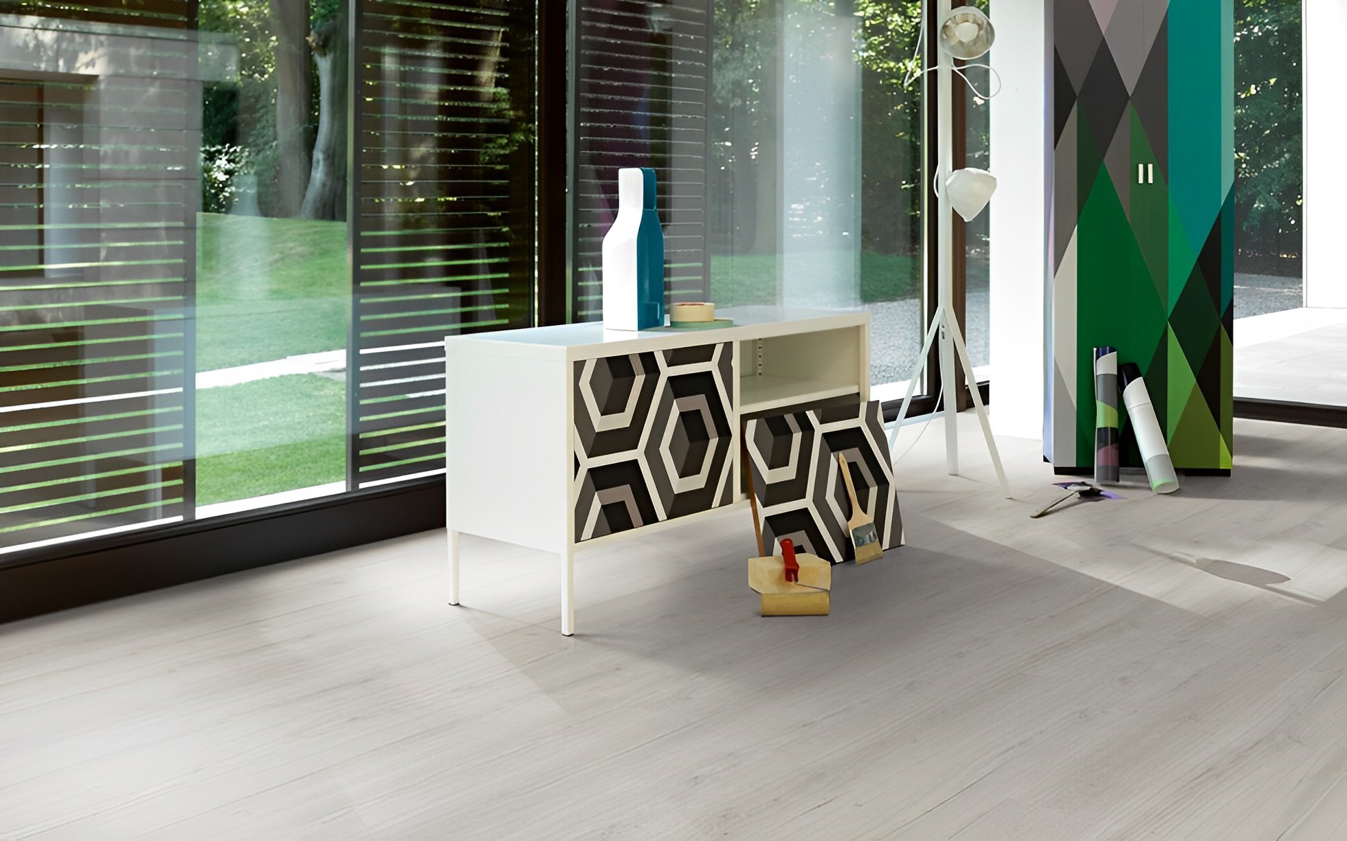 Parquet Stratifié Chêne Blanc 220x24.3 cm 2