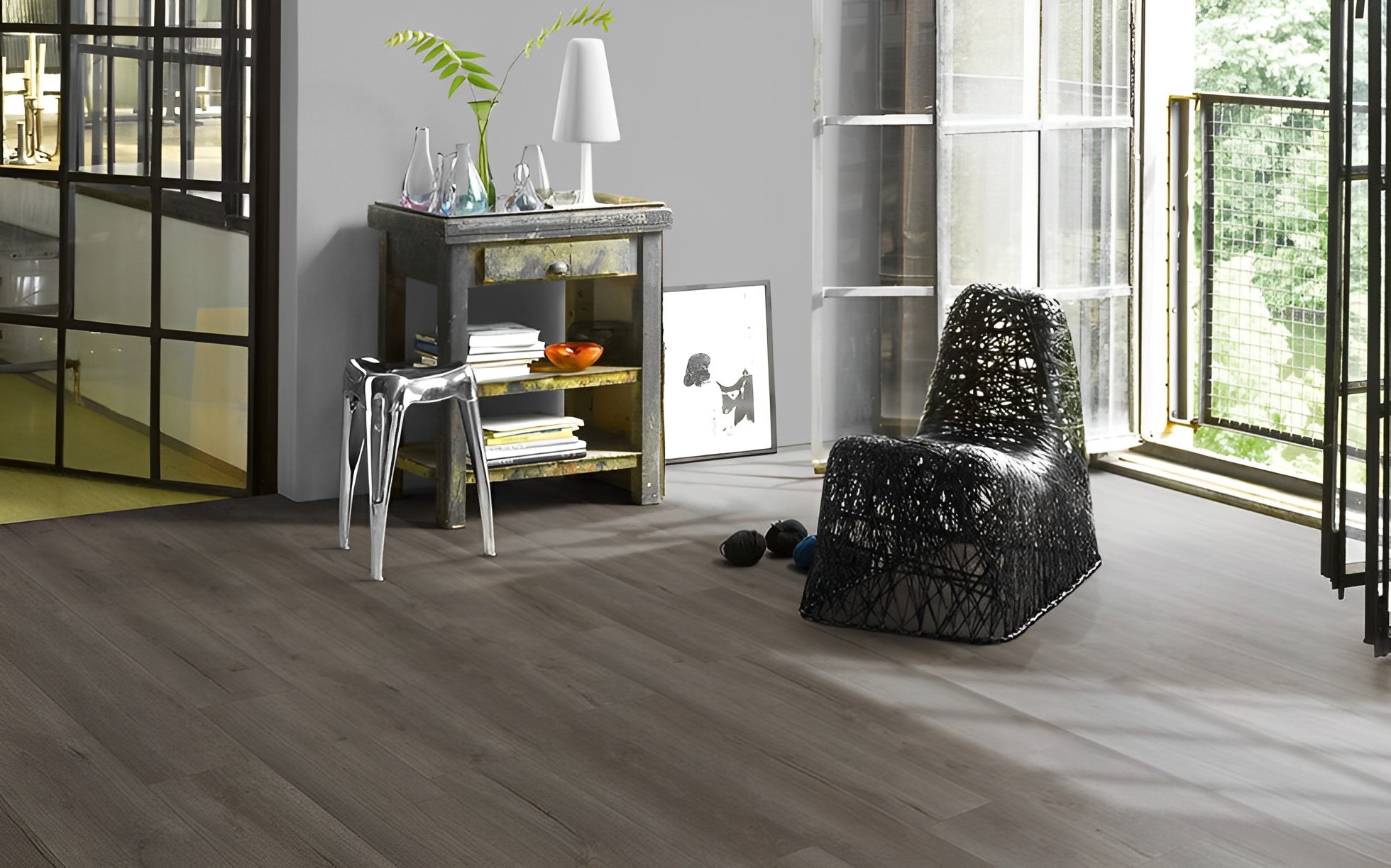 Parquet Stratifié Chêne.Fumé 128.5x19.4 cm 2