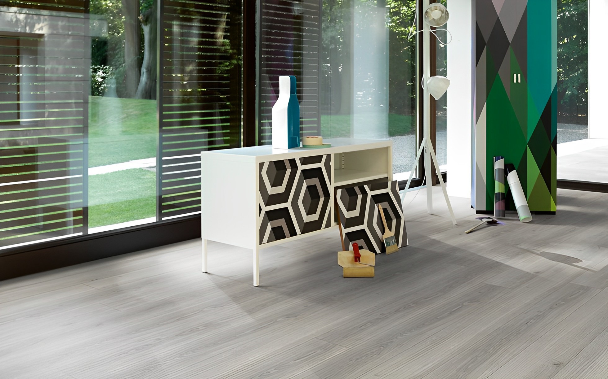 Parquet Stratifié naturelle Chêne.Gris 220x24.3 cm 2