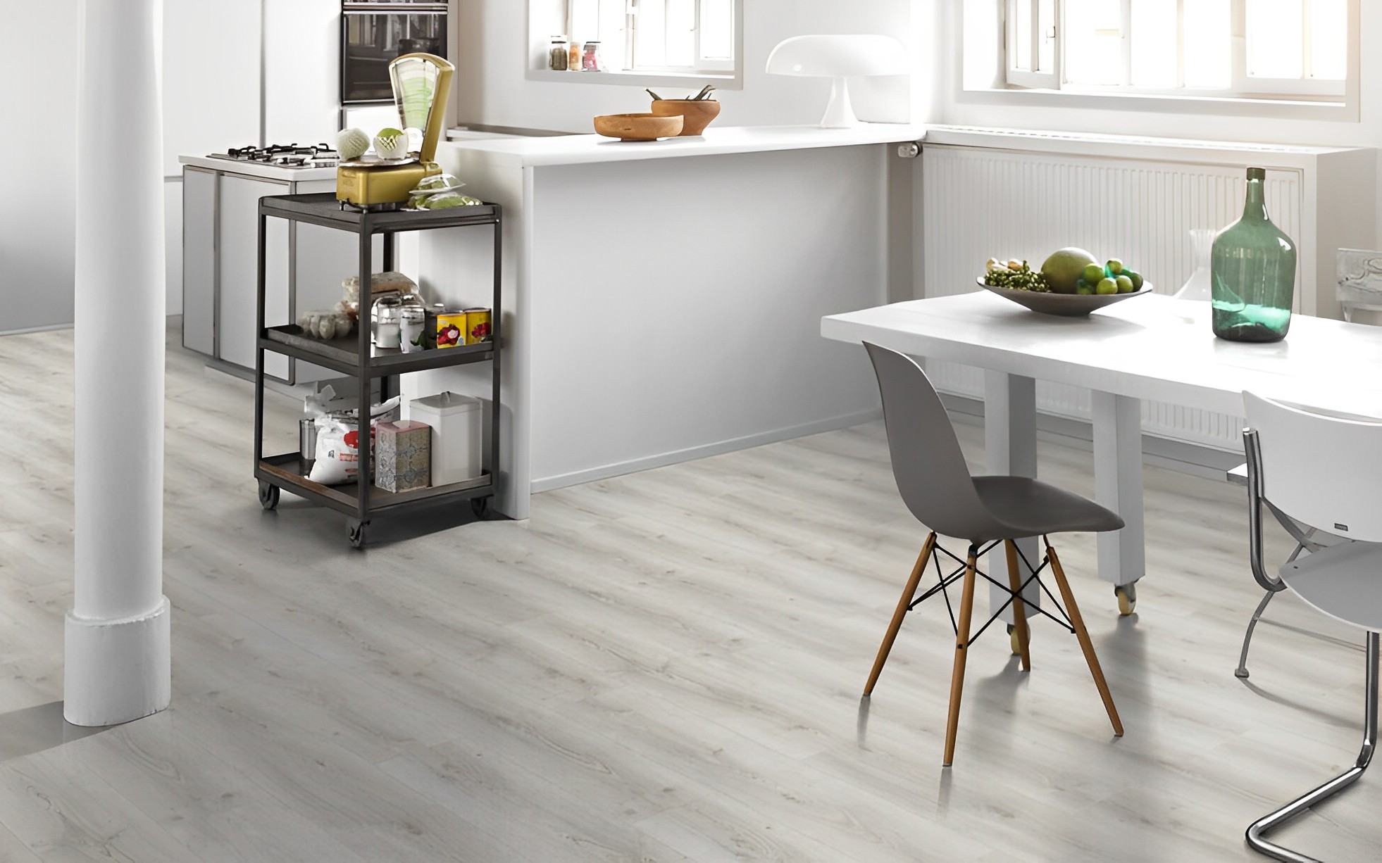 Parquet Stratifié Chêne.Blanc 128.5x24.3 cm 2