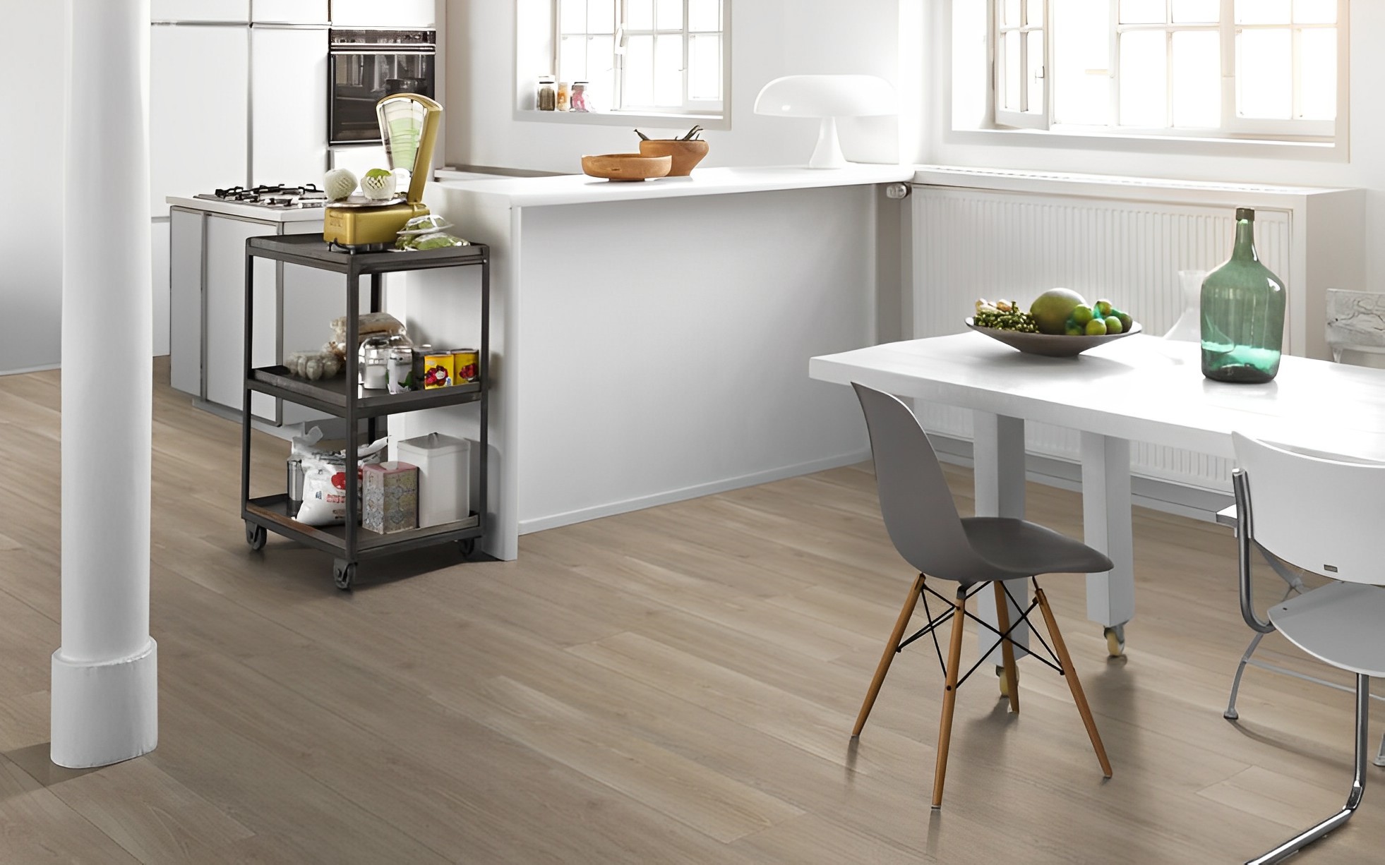 Parquet Stratifié naturelle Chêne.Gris 128.5x24.3 cm 2