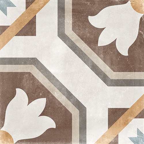 Carrelage Carreaux de ciment Cambera motif Fleurys 60x60 cm