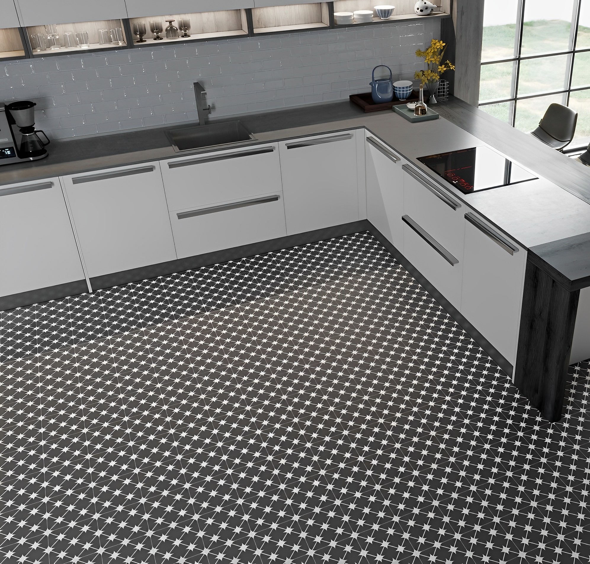 Carrelage Carreaux de ciment Barcelona gris encanto 20x20 cm 2