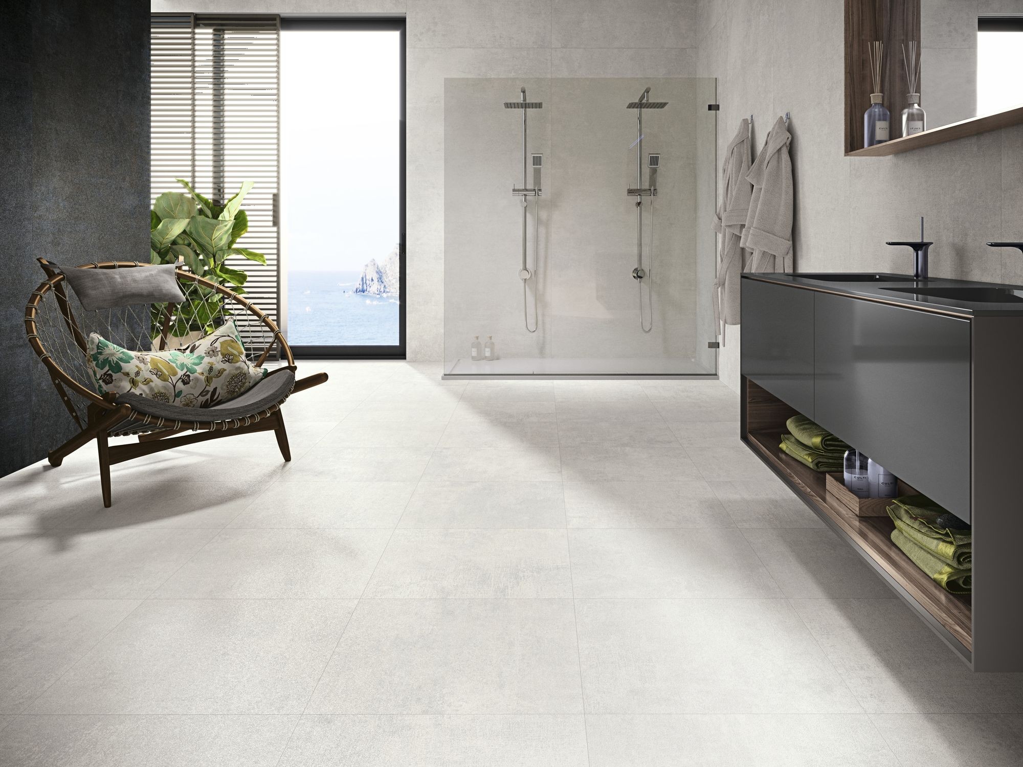 Carrelage Effet métal Roof blanc  80x80 cm 2