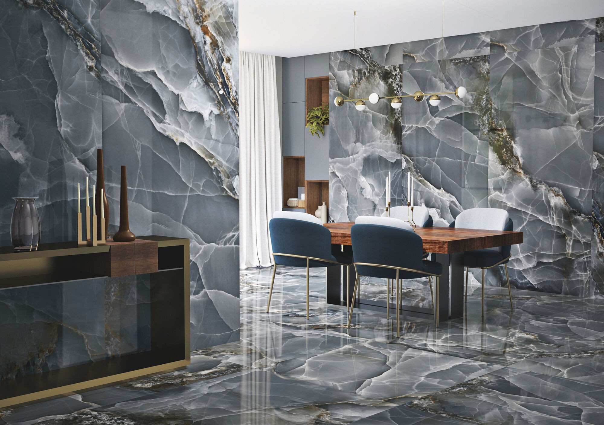 Carrelage Aspect marbre Colorado bleu  60x120 cm 2