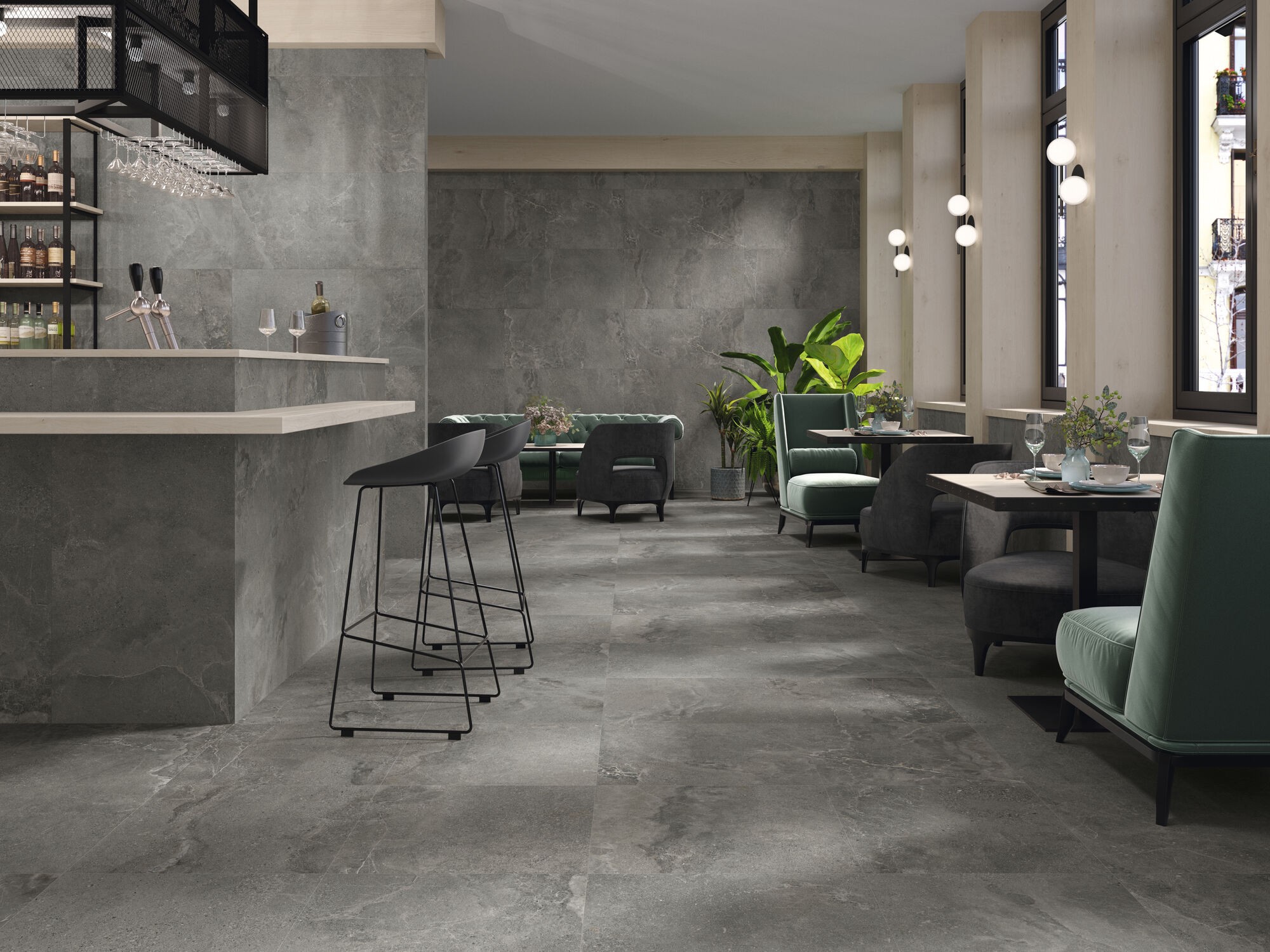 Carrelage Aspect béton  Stone gris foncé 60x60 cm 2