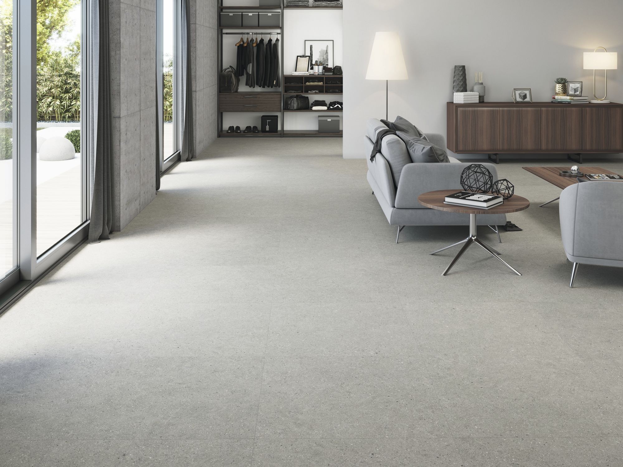 Carrelage Aspect béton  Bruch gris ciment antiderapant R-11 80x80 cm 2