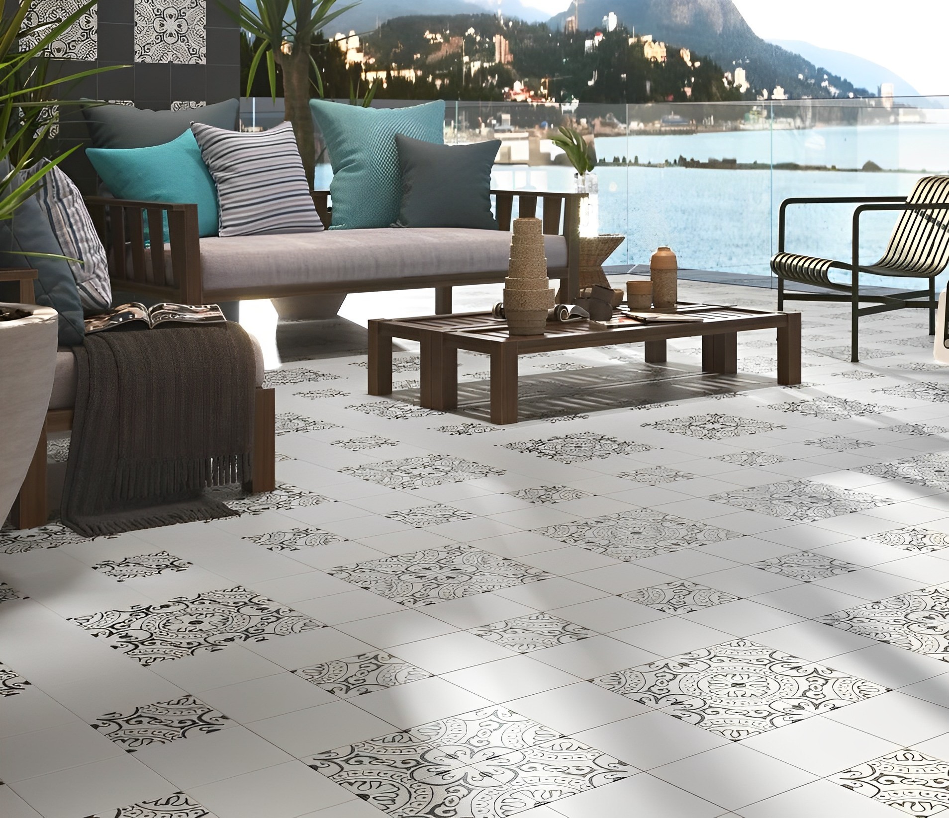 Carrelage carreaux de ciment Villa motif aventura 20x20 cm 2